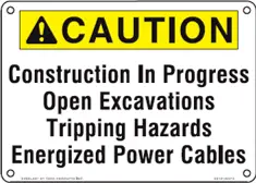 Tech Products Everlast Indestructible Substation Sign, 10×14 in, Construction In Progress