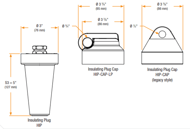 P635HIP P935HIP Dimensions